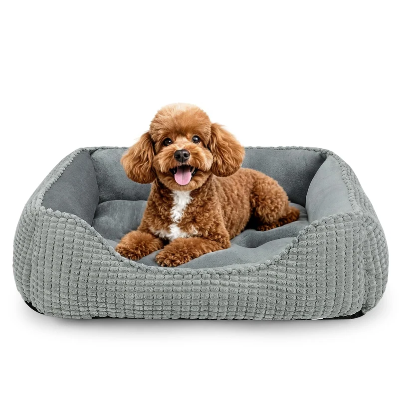 MIXJOY Coussin Rectangulaire Lavable Orthopédique pour Chiens — Doux Confort, Base Antidérapante, Taille S (20x19x6)