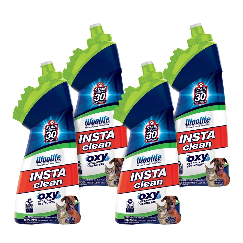 Bissell InstaClean Oxy – Détachant Taches Animaux avec Tête-Brosse, Lot de 4 (17409)