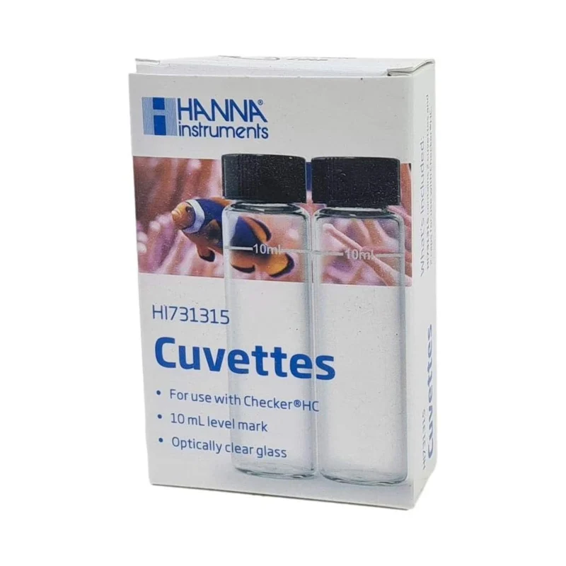 WLR Industries Hanna HI731315 – Cuvettes en verre et bouchons pour Hanna Checker Alcalinité Aquarium Marin