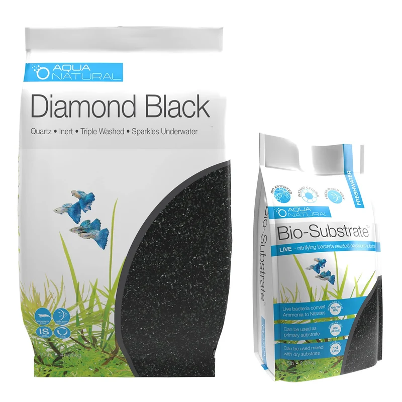 Aqua Natural BIOKIT004 : Substrat Bio Actif + Substrat Sec Diamond Black pour Aquarium