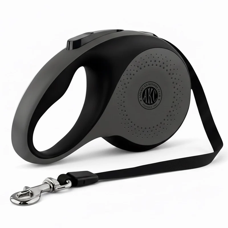 American Kennel Club Laisse Rétractable – 16,4 ft, Poignée Ergonomique, Frein à Une Main, Pour Chiens Moyens et Grands jusqu’à 50 kg