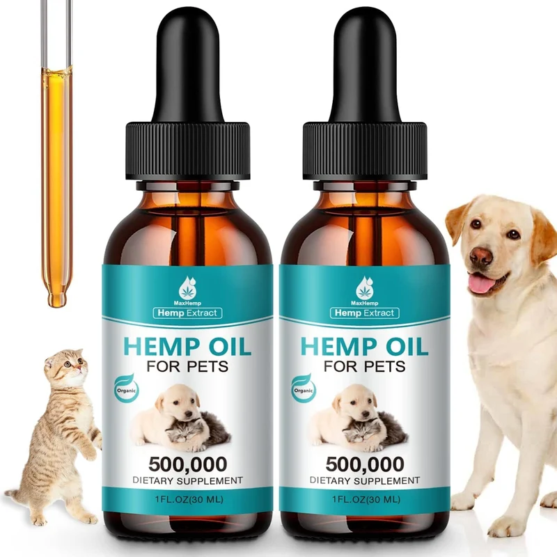MaxHemp 2 Packs: Huile de Chanvre pour Chiens et Chats – Calme & Mobilité
