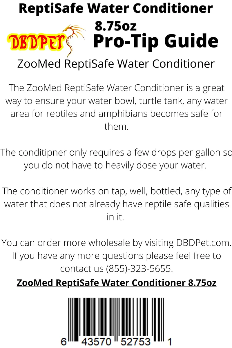 ReptiSafe – Conditionneur d’eau pour reptiles 8,75 oz + Guide Pro-Conseil DBDPet
