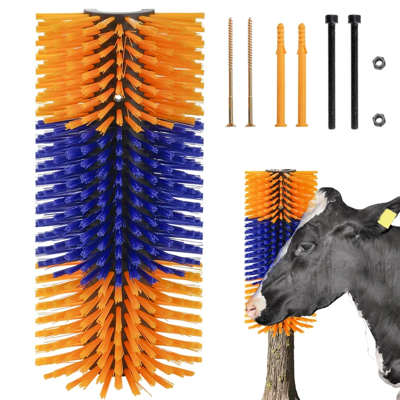 Cididu Brosse de Grattage pour Élevage – Grattoir Animaux avec 4 Vis (Chevaux, Bétail, Chèvres)