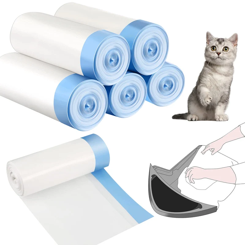 Harloon — 100 Sacs pour Bac à Litière 25 x 16 po, 9–11 gal, à cordon, épaisseur 3/4, compatibles Litter-Robot