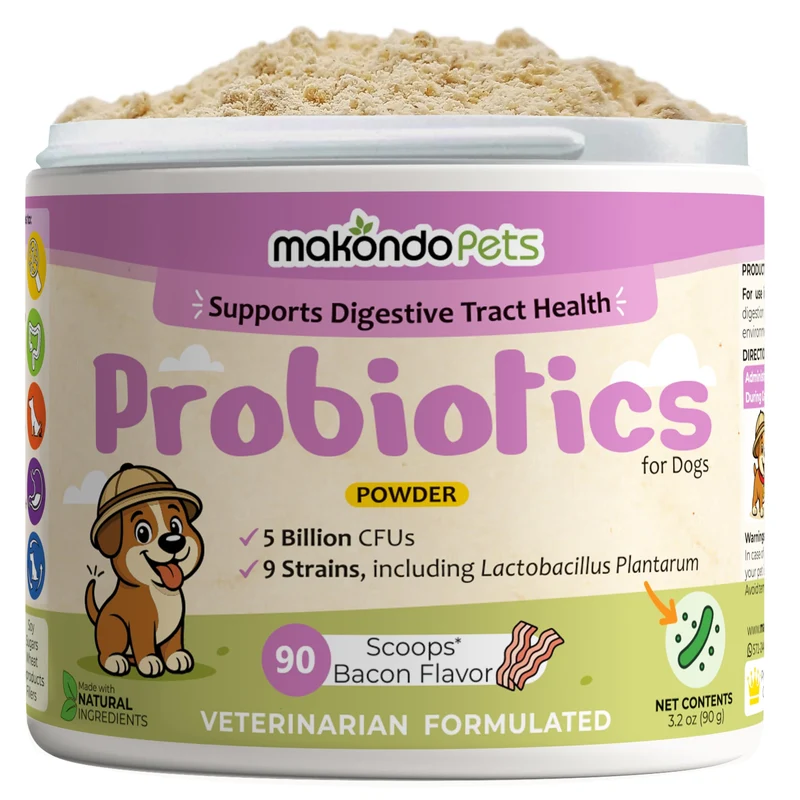 Probiotiques pour chiens et chiots – Extra fort, 9 souches, 5 milliards CFU par dose | Makondo Pets