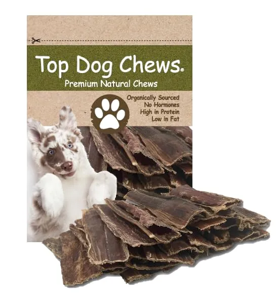 Top Dog Chews 5–6 po – Œsophage de bœuf rôti naturel, 30 pièces – Friandises dentaires simples pour chiens de toutes tailles