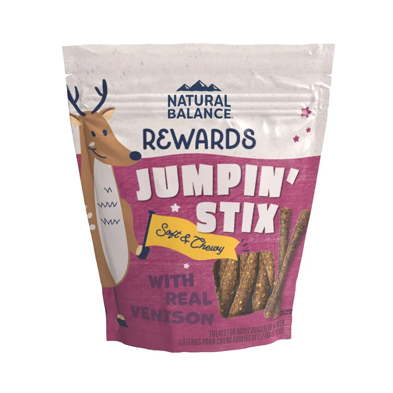 Natural Balance Jumpin' Stix – Friandises sans céréales à la venaison pour chiens adultes (10 oz)