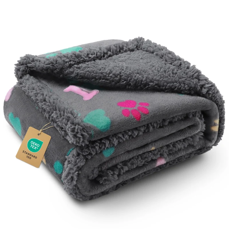 Luciphia Couverture Imperméable pour Animaux – Protège Canapé 40 x 28, Douce et Réversible, Lavable, Gris