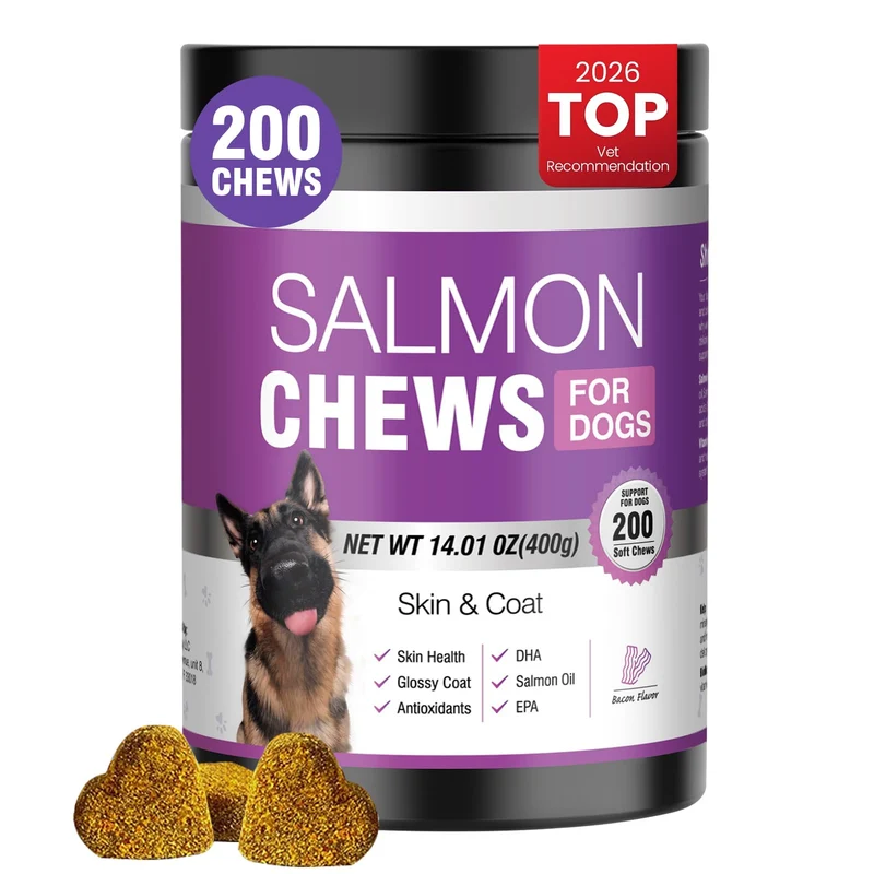 TTLXBL Omega 3 pour chien – peau et pelage, EPA/DHA, saveur bacon, 200 bouchées