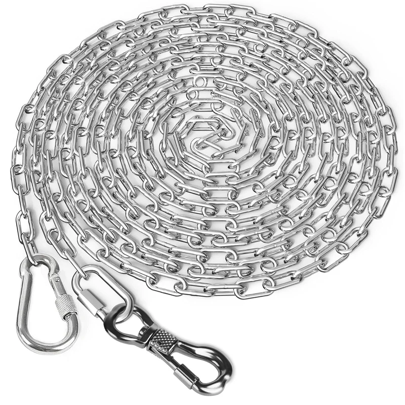 Tresbro Câble Attache Chien 15 Pieds – Câble Extérieur en Acier Inox 3mm, Mousqueton Rotatif Sans Enchevêtrement
