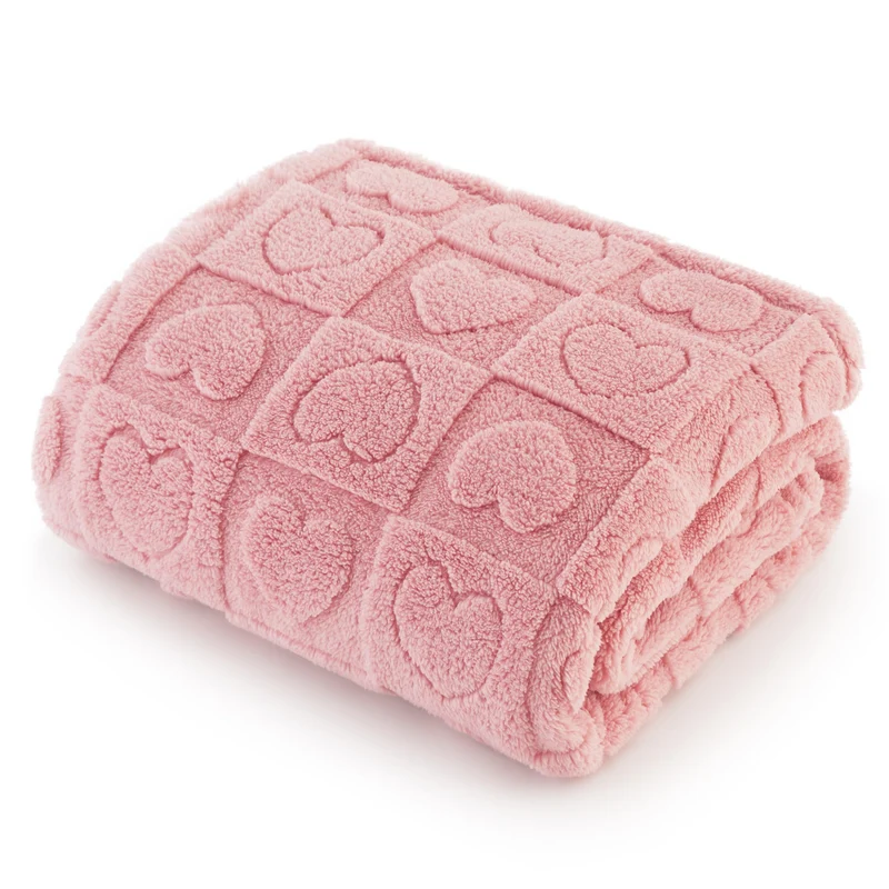 Couverture Bedsure pour chien de grande taille - Douceur 300GSM, peluche corail rose, 40x50 pouces