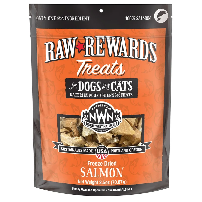 Northwest Naturals – Friandises Saumon Lyophilisé pour Chiens et Chats | 1 Ingrédient, Qualité Humaine, USA, 2,5 oz