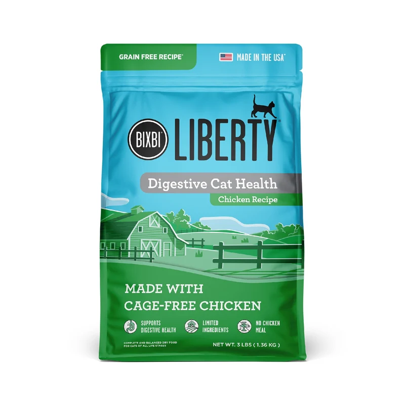 BIXBI Liberty — Nourriture sèche pour chat, Santé digestive au poulet, 1,36 kg (3 lb)
