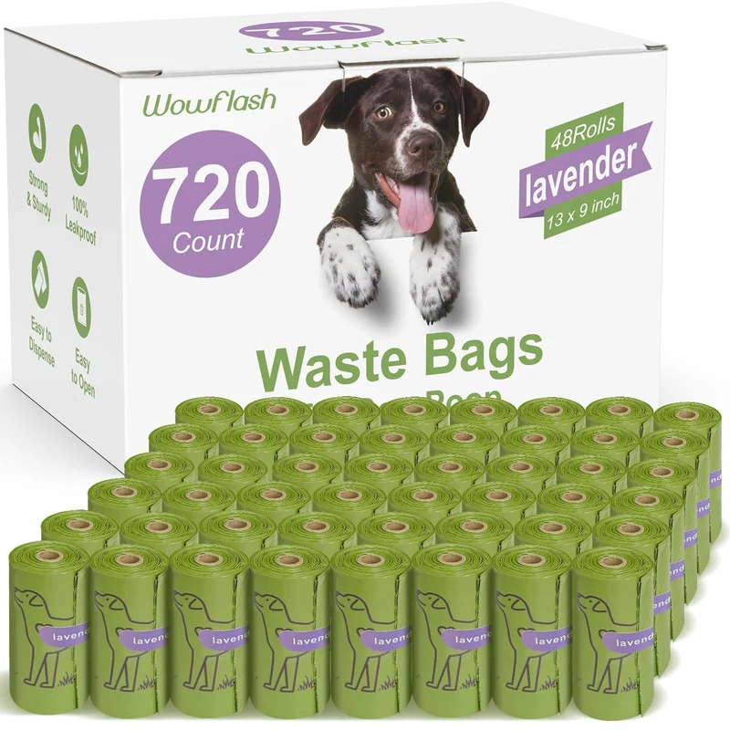 Wowflash Sacs Poubelle Lavande 13x9 – 720 Count, Anti-Fuite, Solides et Pratiques