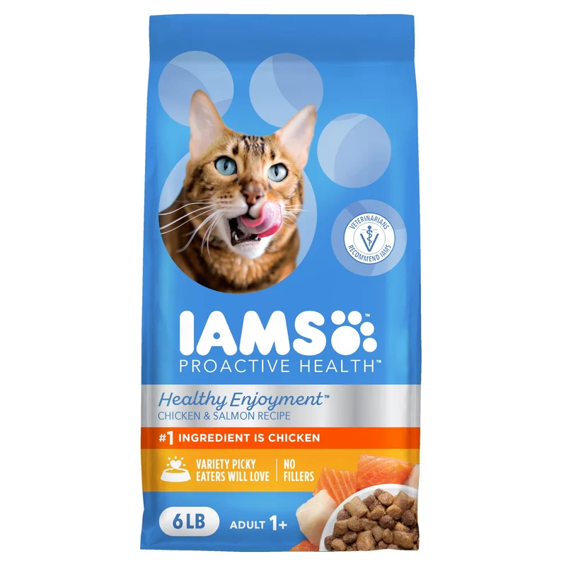 IAMS Croquettes Chats Healthy Enjoyment Poulet & Saumon, Sac de 6 Livres