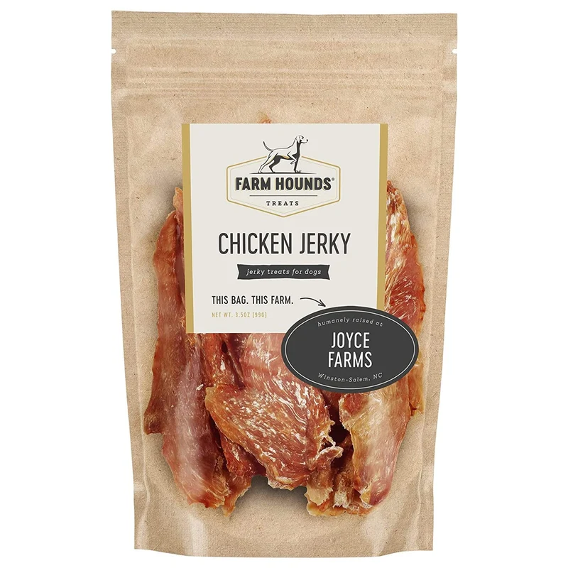 Farm Hounds - Jerky de Poulet pour Chiens | Friandise Naturelle Premium 3,5 oz - Poulet Élevé Humainement - Sans Additifs - Fabriqué aux États‑Unis