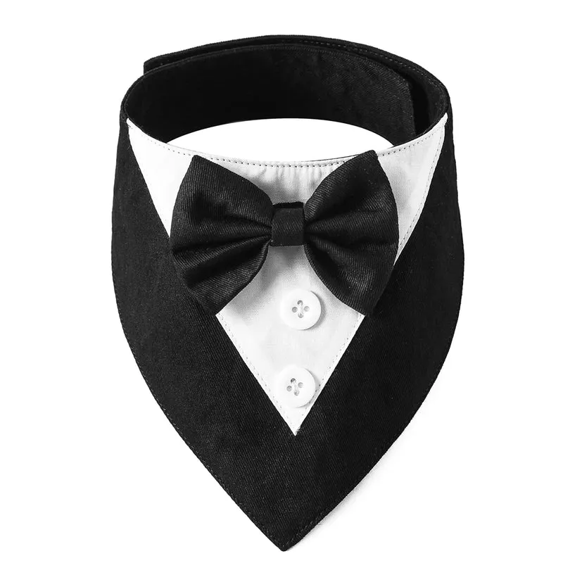 ADOGGYGO Smoking pour chien XL – Tuxedo noir avec nœud papillon et bandana ajustable