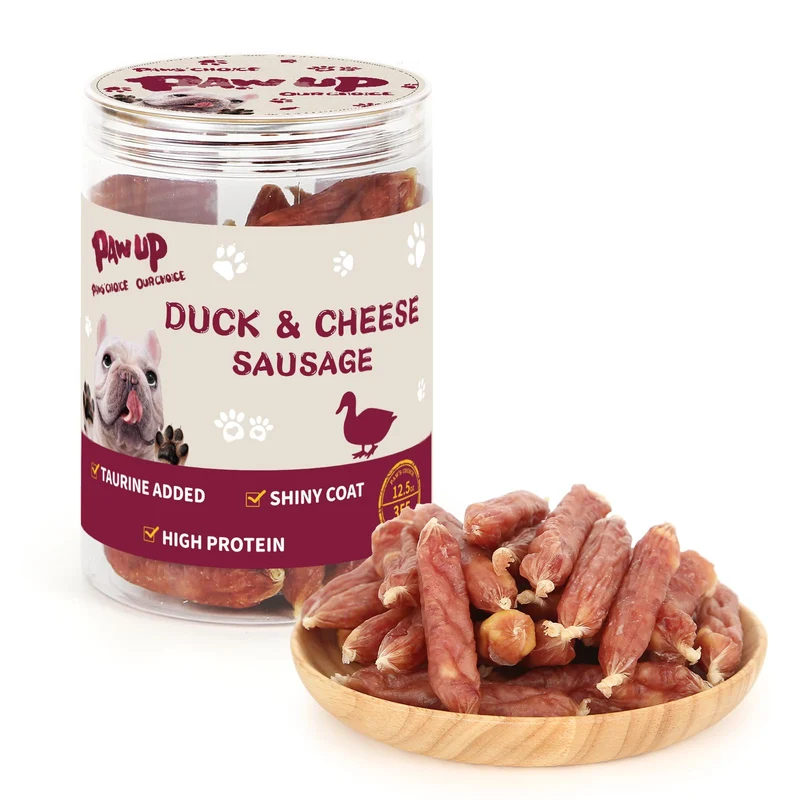 PAWUP Saucisse Canard et Fromage pour Chiens – Friandises Douces 355 g