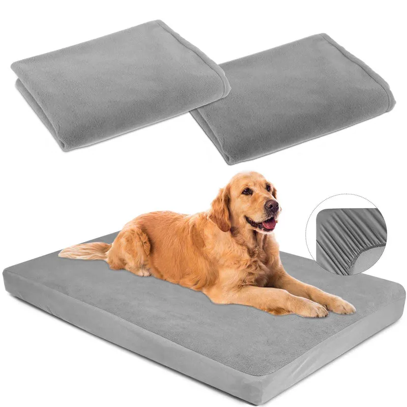 LotuFlor – Housses lavables et étanches pour lit de chien gris, 2 pièces, 42 x 28 po