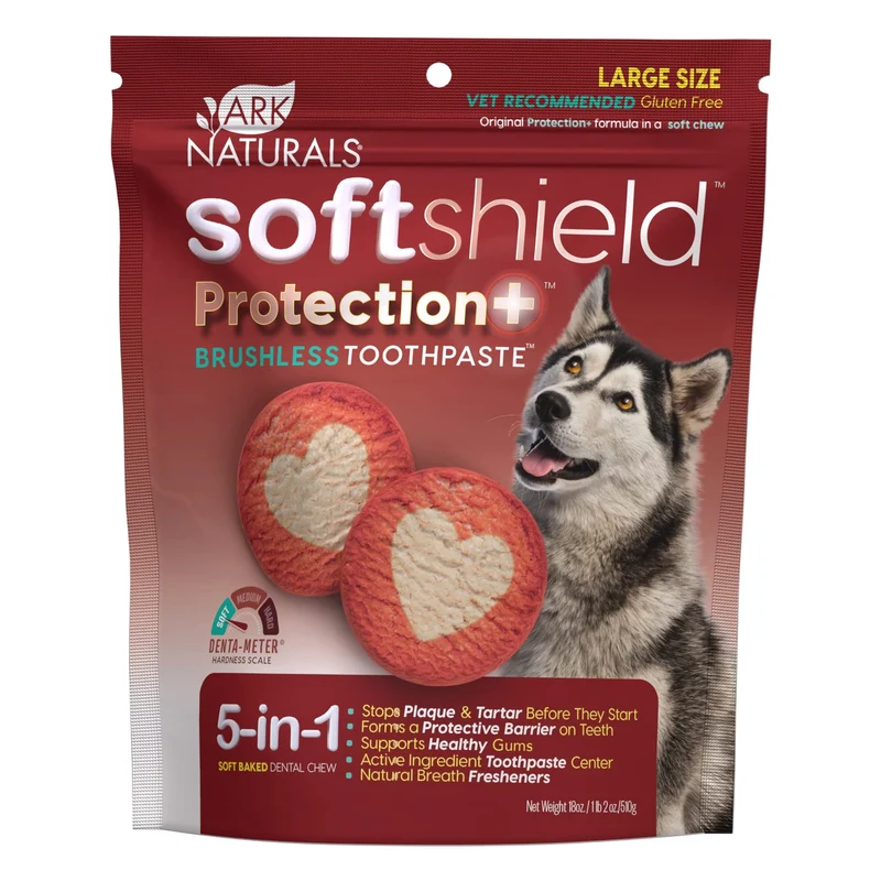 ARK Naturals Soft Shield : Bouchées Dentaires Douces Sans Brosse pour Chiens Grands — Plaque et Haleine Fraîche
