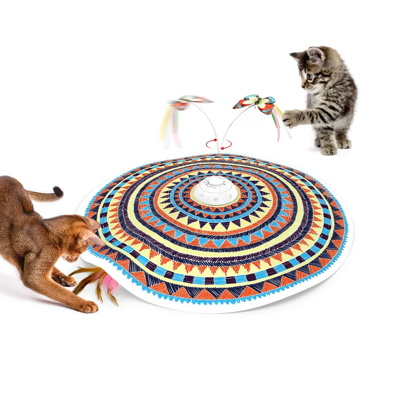 Potaroma – Jouets pour Chat 3 en 1 Cache-cache, Papillon Volant et Plume Mouvante, 22,8 pouces, Rechargeable