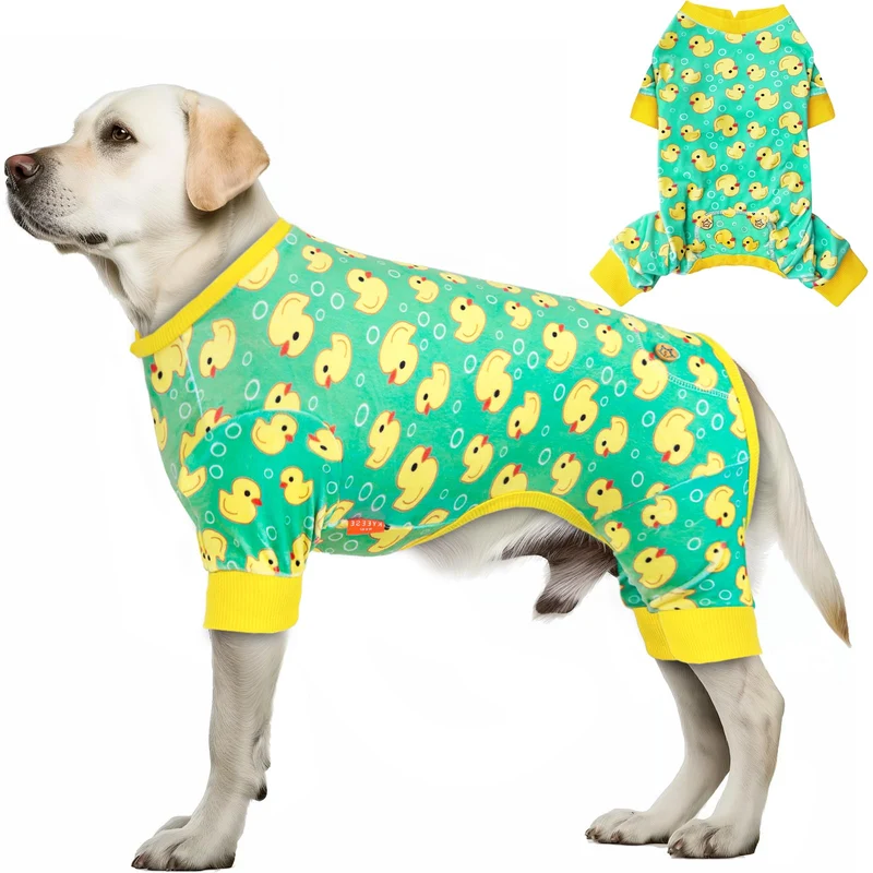 KYEESE Pyjama pour Chien en Velours – Canard Jaune, Pullover, Doux et Durable, 2X-Large