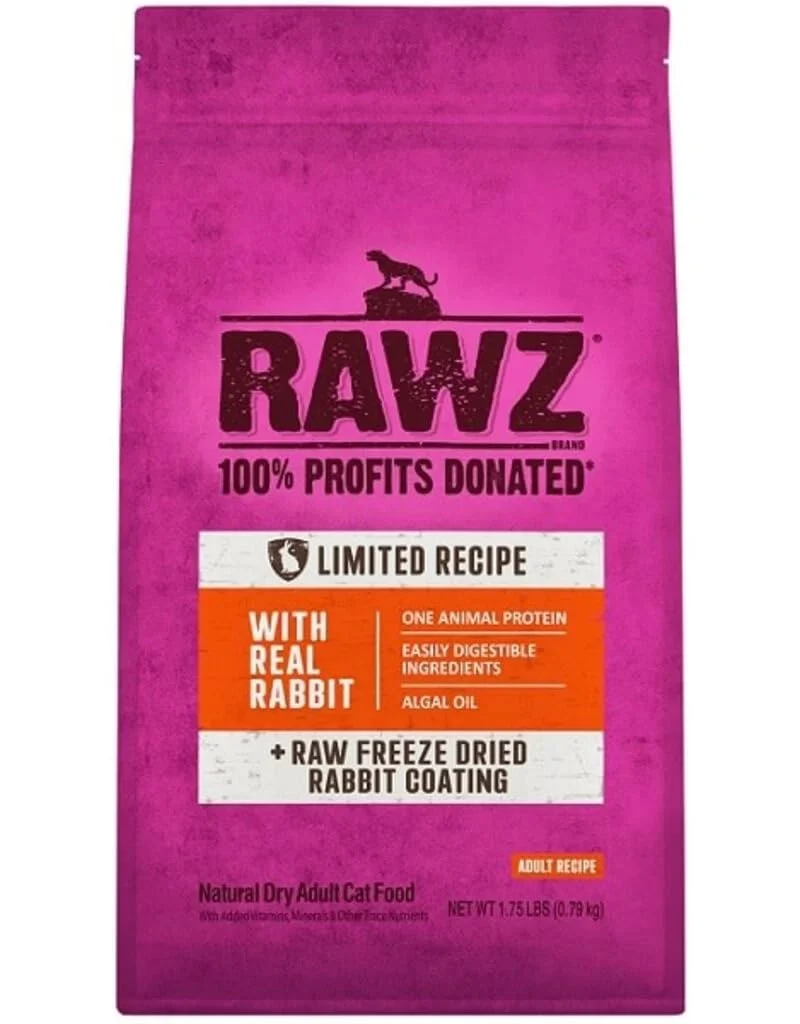 Rawz Lapin Réel – Nourriture sèche pour chats avec revêtement lyophilisé (1,75 lb) – Fabriqué aux États‑Unis