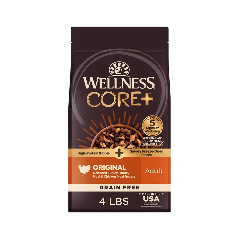 Wellness CORE+ Croquettes Sans Céréales pour Chien Adulte – Dinde & Poulet (1,8 kg)
