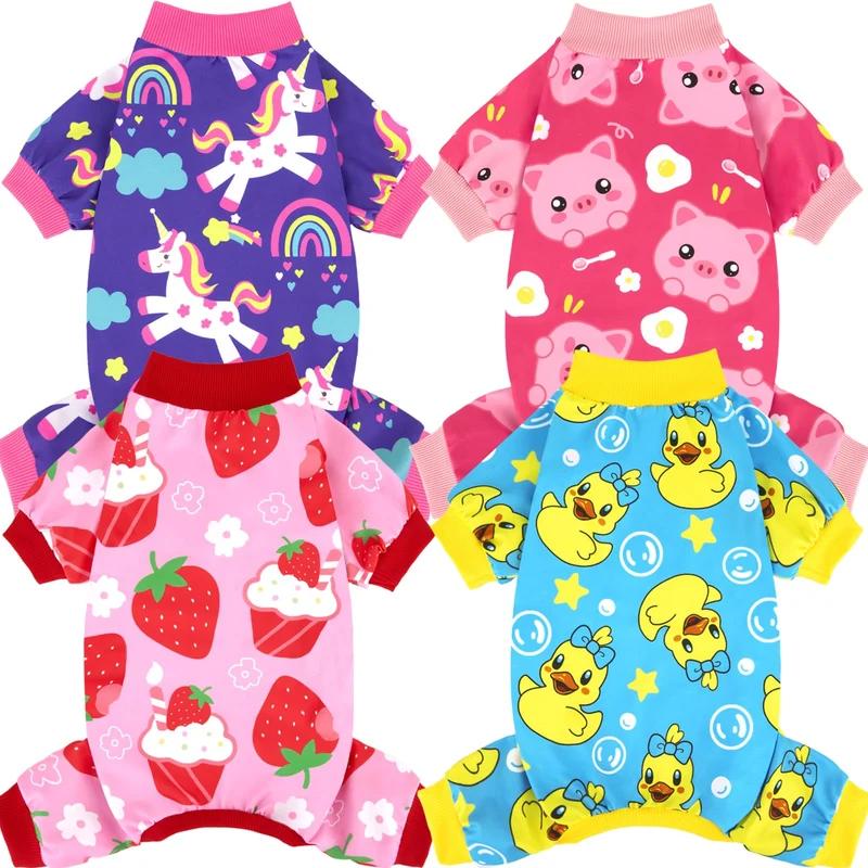 XPUDAC – 4 Pyjamas Doux et Stretch pour Chien et Chat – Taille M
