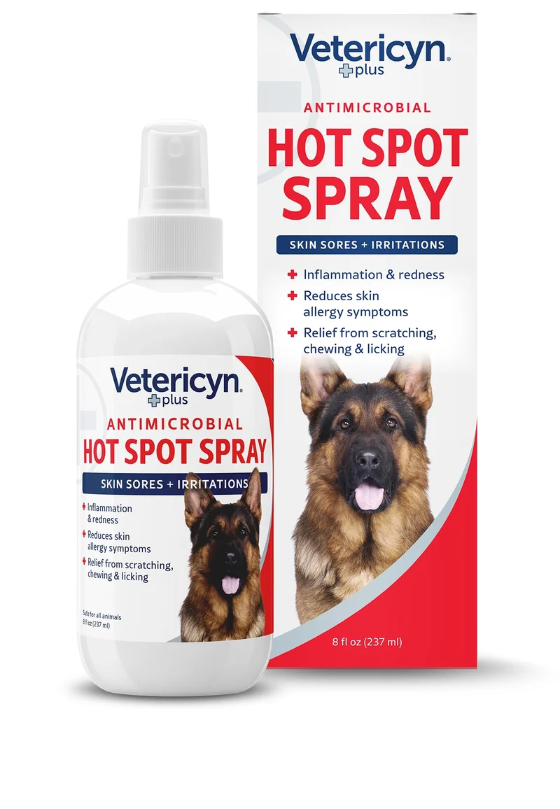 Vetericyn Plus Hot Spot Spray pour Chiens — Soulagement Cutané et Protection (8 oz)