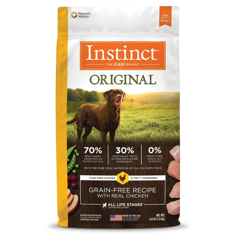 Instinct Original Croquettes Chien Sans Céréales au Poulet – Haute Protéine, 4 lb