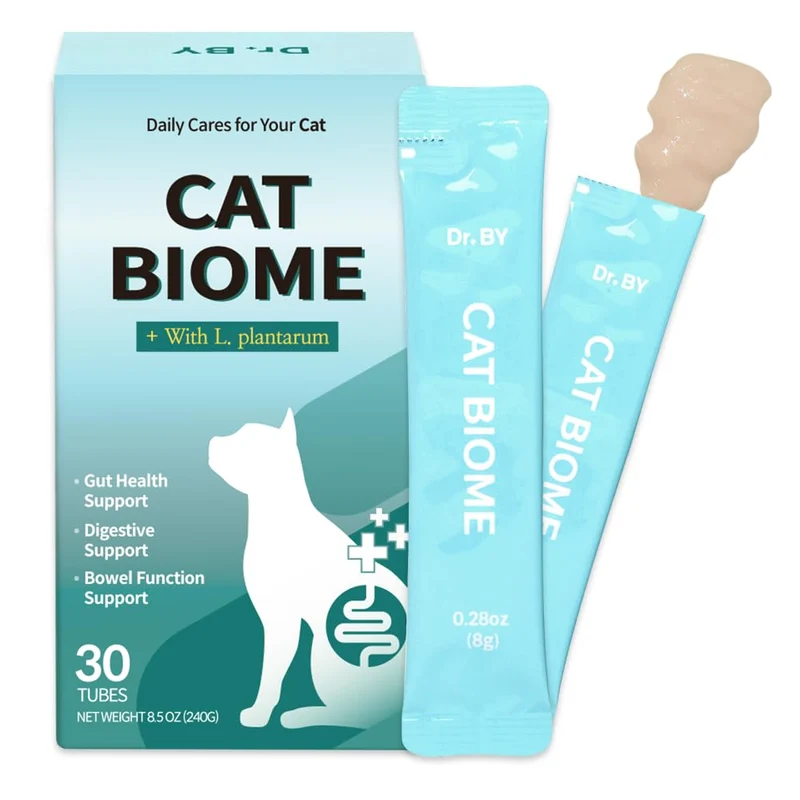 Doctor By Cat Biome Probiotiques pour Chats – Formule a lecher, 30 doses, Digestion et Immunité