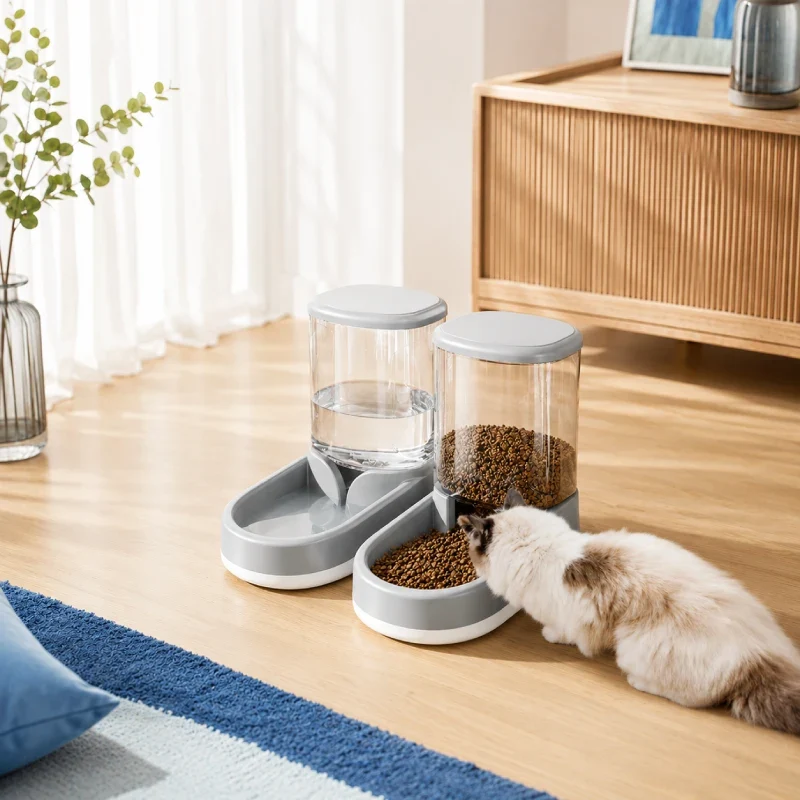 Distributeur eau croquettes compact chat > Duora