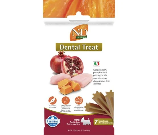 Farmina N&d Pumpkin - Chicken & Pomegranate Dental Treats For Dogs - Mini 60g