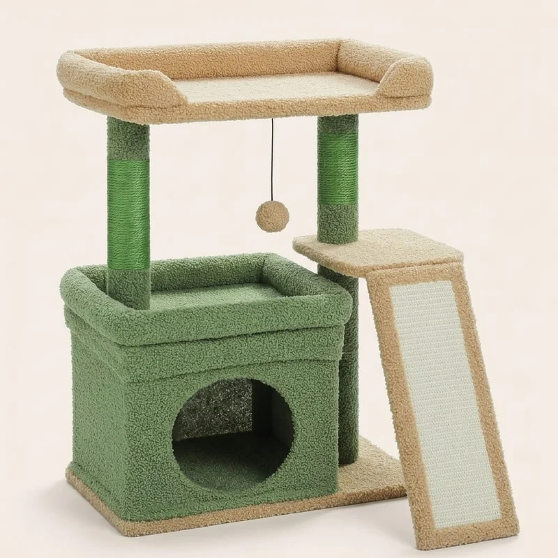 Petit arbre à chat avec cabane — Ie