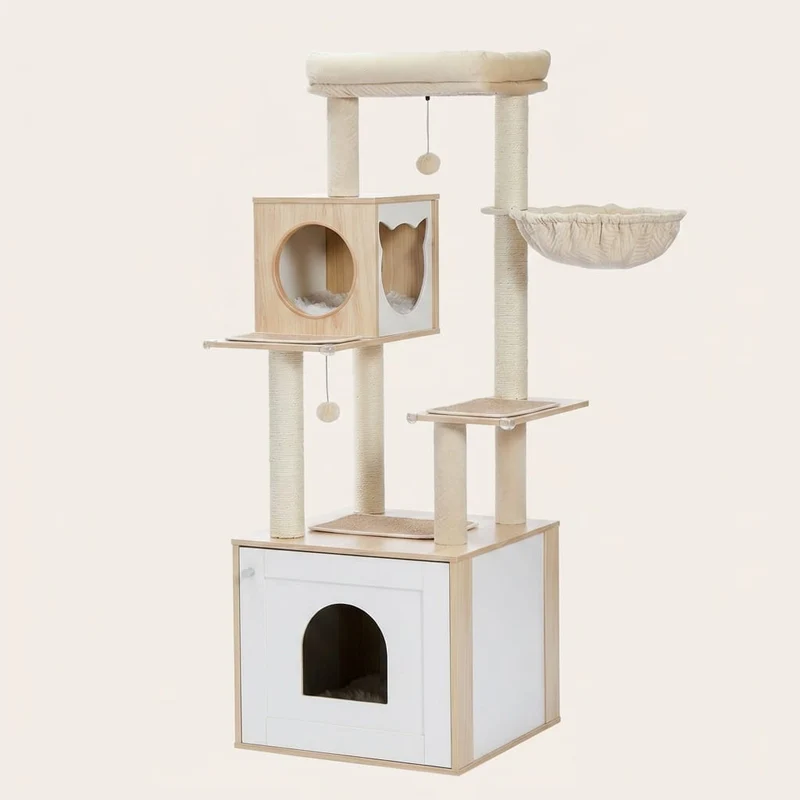 Arbre à chat bois blanc — Shira