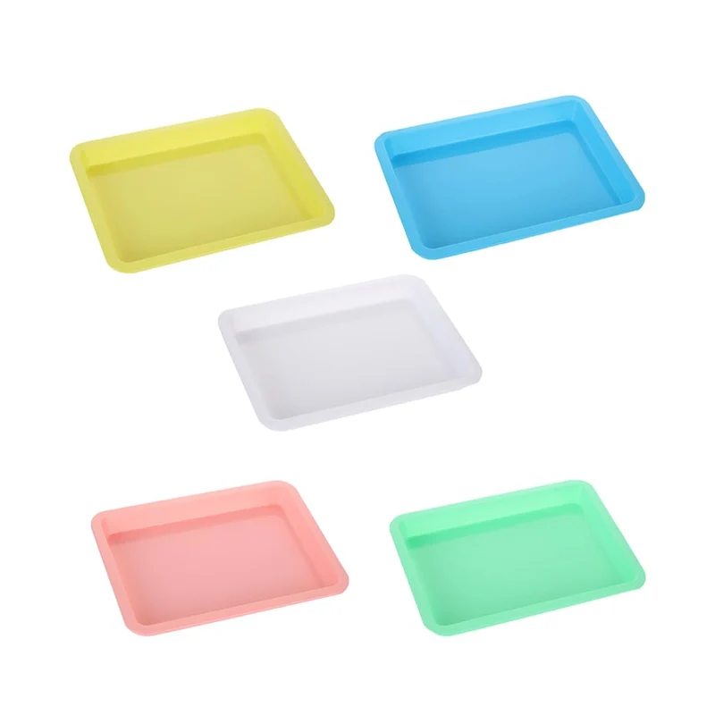 ccHuDE – Lot de 5 Litières Plastiques Ouvertes pour Chatons (9,8 × 7,4 × 1 po) – Couleurs Variées