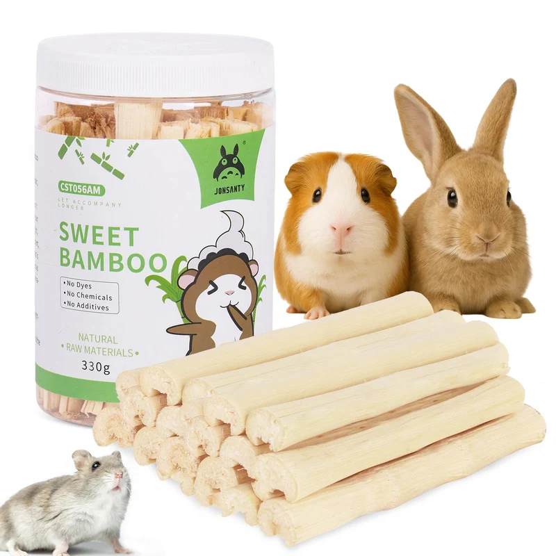 JONSΛNTY – 25-28 pièces en bambou sucré naturel (330 g) Jouets de dentition pour petits animaux
