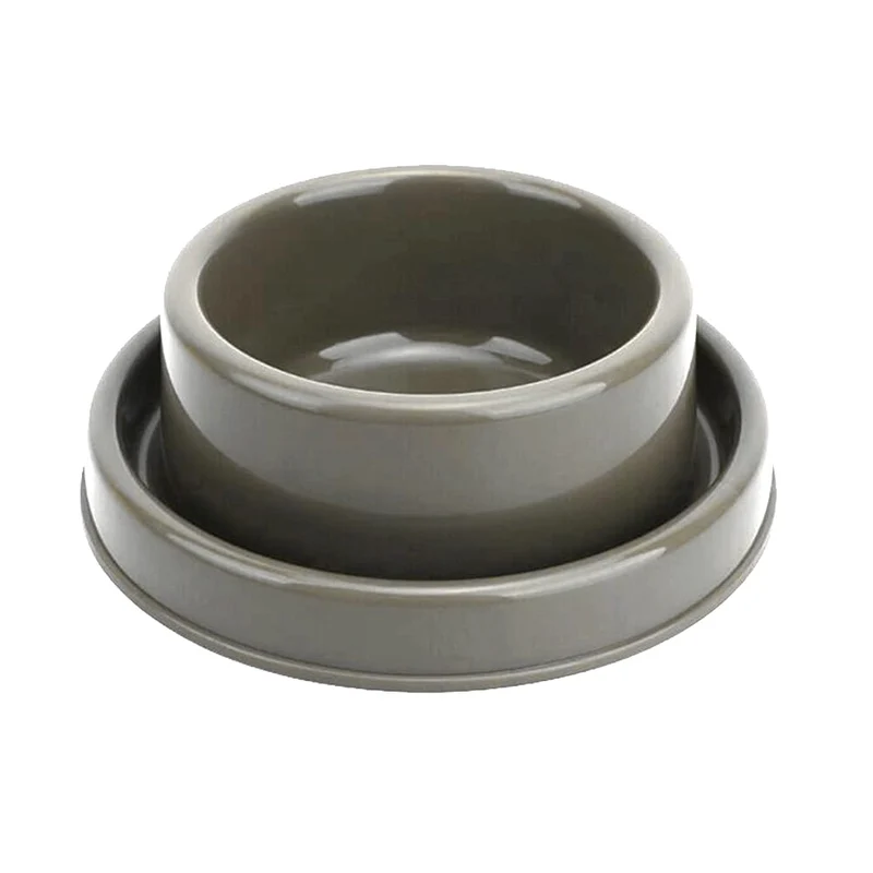 GRPET Bol Anti-Débordement pour Petits Animaux – Gamelle Ronde Marron, Taille S