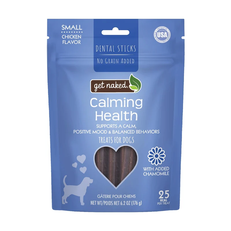 Get Naked Sticks Dentaires Apaisants pour Chiens – Poulet Sans Céréales, Sans CBD, Contrôle du Tartre, Sans Gluten – Petit Format 6,2 oz