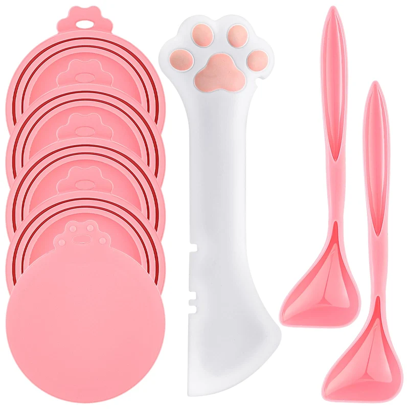 Uiifan – Couvercles en silicone pour boîtes de nourriture animale (8 pièces, rose)