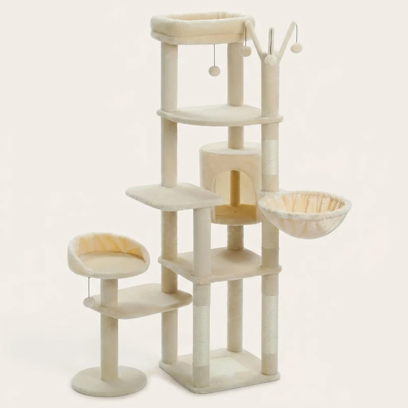 Arbre à chat pour gros chat beige — Kaito
