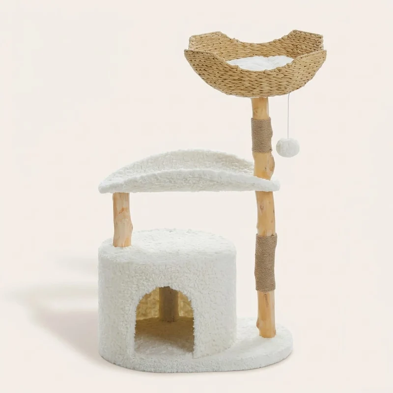Arbre à chat bois avec branche — Kaoru