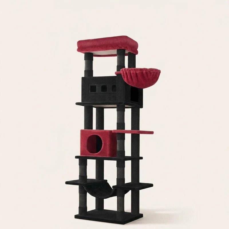 Arbre à chat rouge et noir — Kaze