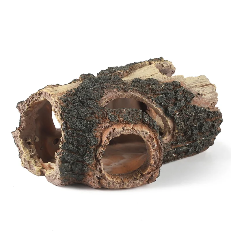 IBWell Tronc en résine pour Aquarium – Décor naturel et cachette pour poissons et reptiles jusqu’à environ 75 L