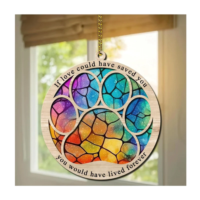 Hyturtle Mémorial Attrape-Soleil Patte Chien/Chat – Ornement Souvenir Animal