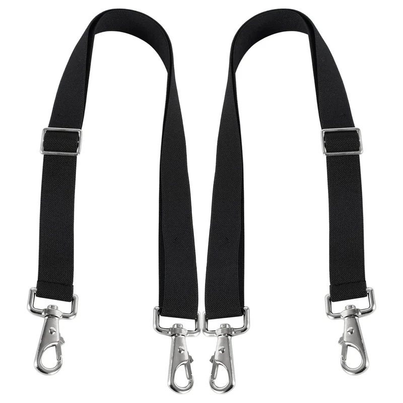 GAITWIN Sangles élastiques de jambe pour couverture de cheval – remplacement, mousquetons pivotants doubles, longueur réglable 24–42 pouces, noir (2 pièces)