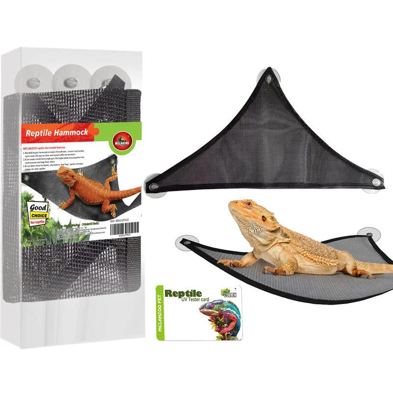 Hamac réptile triangulaire MCLANZOO – Accessoire terrarium pour dragons barbus et geckos