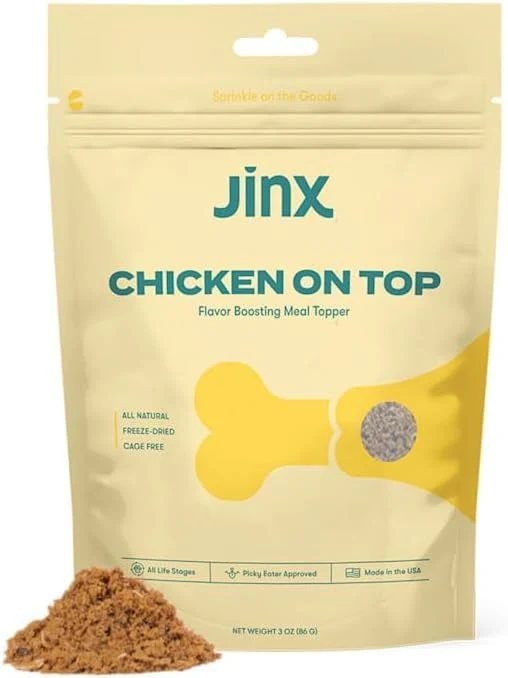 Jinx Premium Toppers pour Chiens – Poulet Lyophilisé, Ingrédients Réels et Naturels, Sans Agents de Remplissage – 3 oz